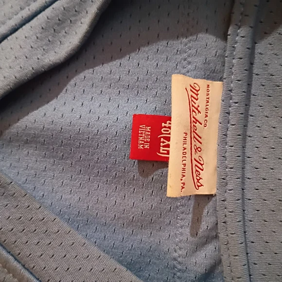 Mitchell & Ness Light Blue Jersey with Red and White Accents - Picture 4 of 4